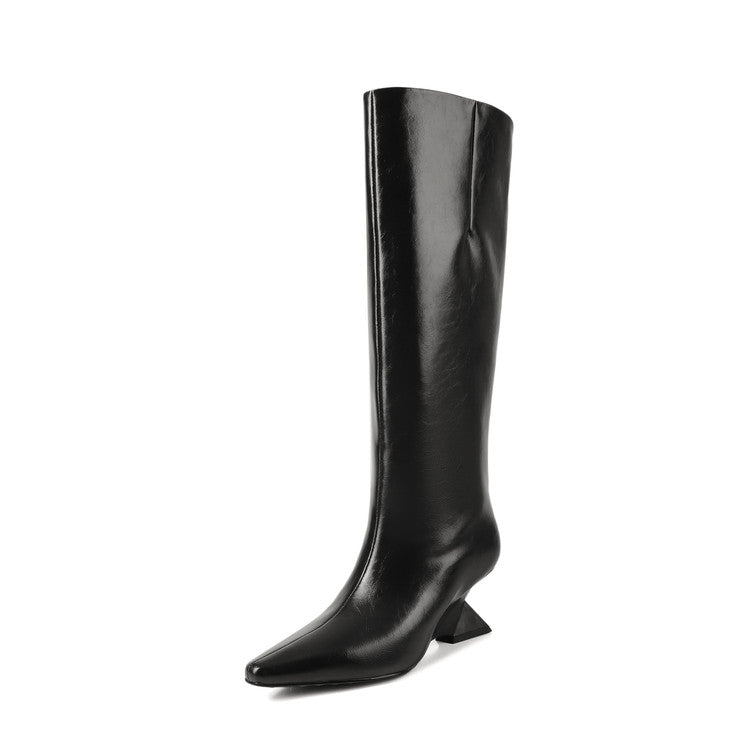 Karin Luna European and American Style Unisex Square-Toed Long Boots