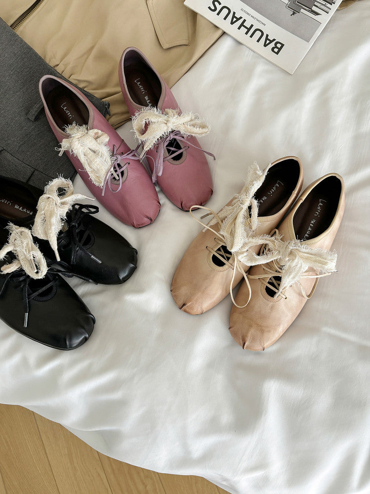 Karin Luna In Stock In Stock  Xiaohongshu Hot Sale Full Leather Round Toe Deep Mouth Single Shoes
