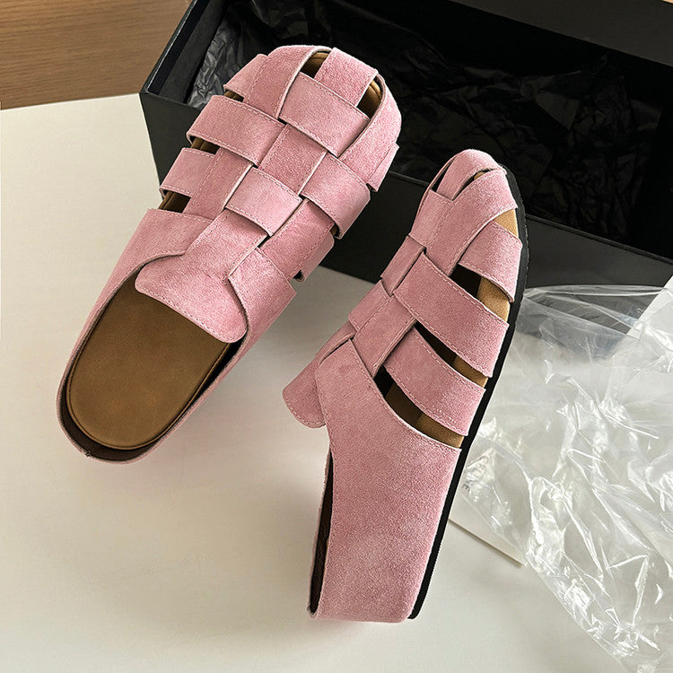 Karin Luna Full Layer Inside and Out~Basic Versatile Perforated Round Toe Birkenstock Slippers