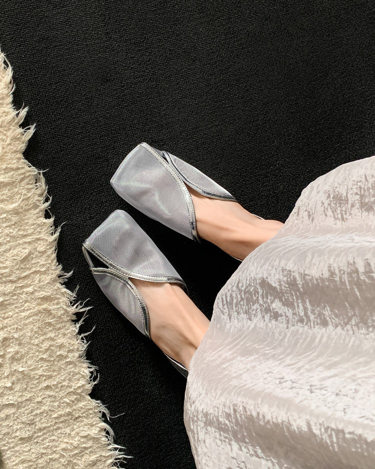 Karin Luna In Stock Spot Goods  Square Toe Mesh Sandals
