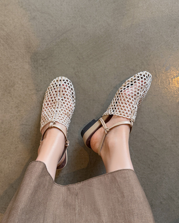 Karin Luna In Stock Spot Goods  Resort Style Series~Casual woven closed-toe flat sandals