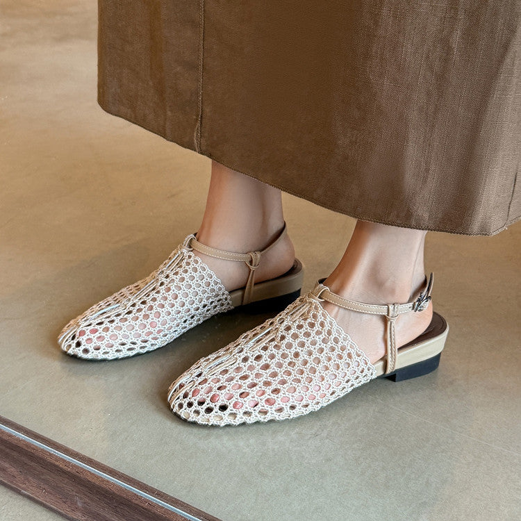 Karin Luna In Stock Spot Goods  Resort Style Series~Casual woven closed-toe flat sandals