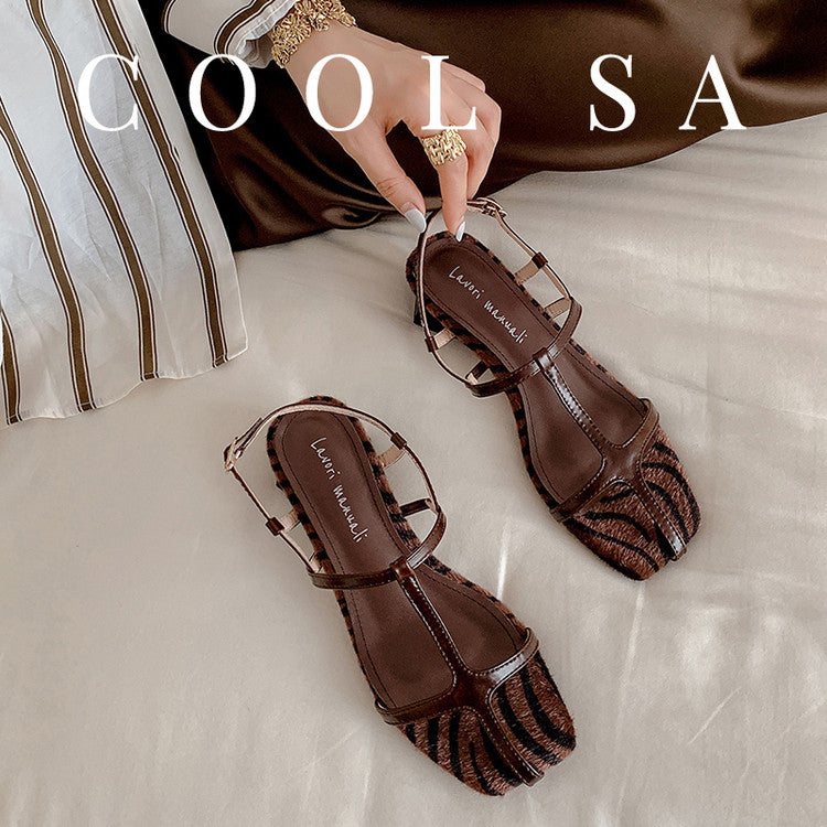 Karin Luna In Stock Spot Goods Vacation style t Strappy Open-Toe Flat Sandals