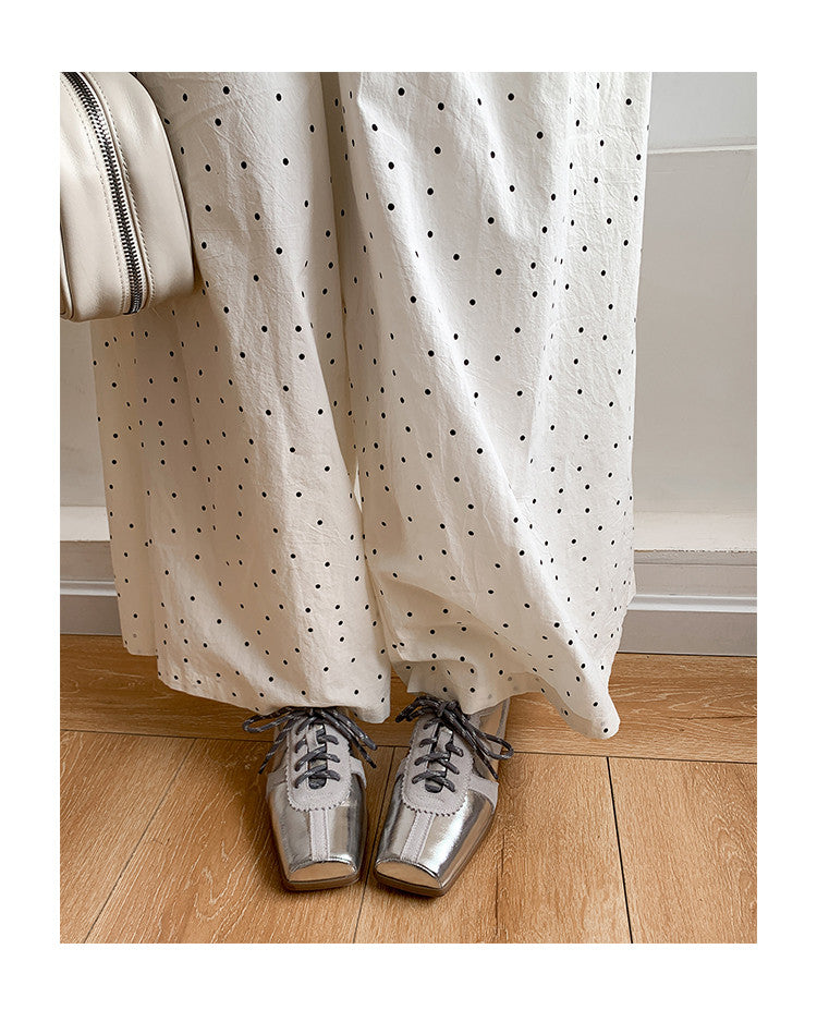Karin Luna In Stock Spot Goods   Pig Nose Thin Strap Square Toe Patchwork Single Shoes