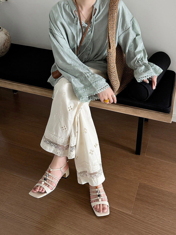 Karin Luna Bohemian Vacation Style~Square Toe Open Toe Sandals