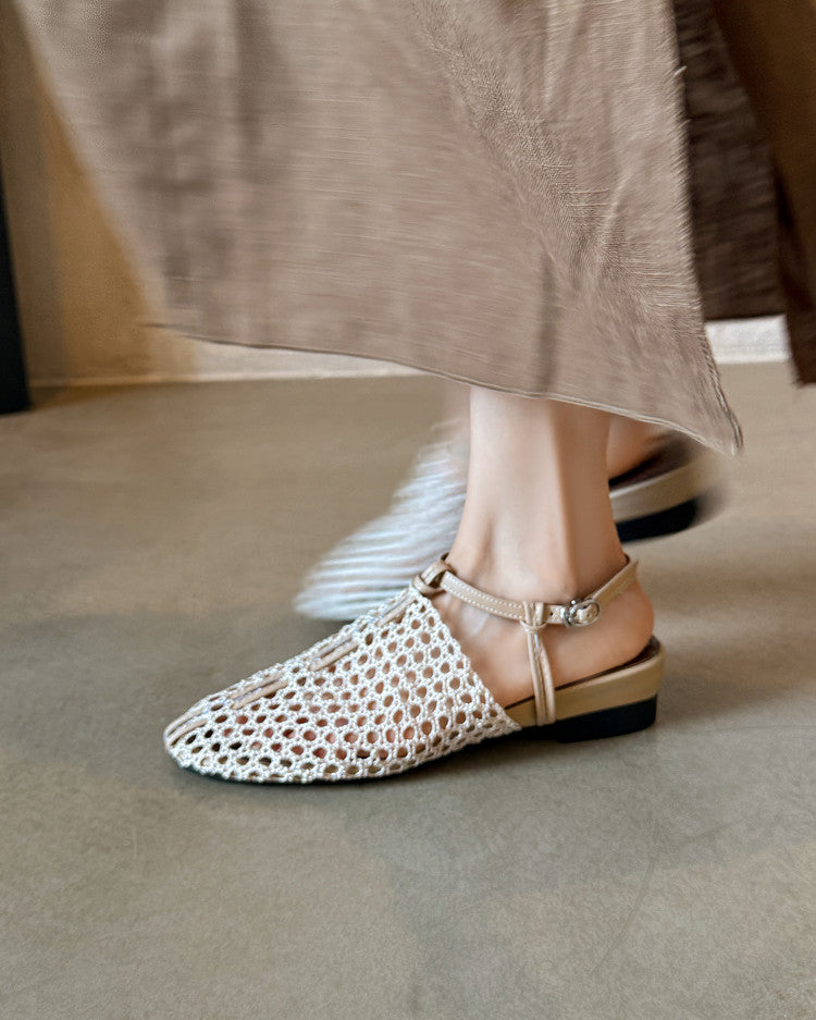 Karin Luna In Stock Spot Goods  Resort Style Series~Casual woven closed-toe flat sandals