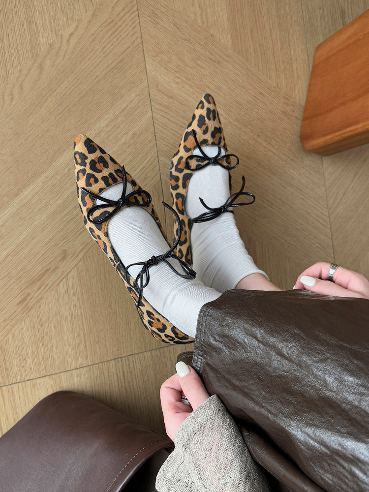 Karin Luna In Stock Spot Goods  Hot-selling Element Bowknot Square Toe Pointed Toe Single Shoes