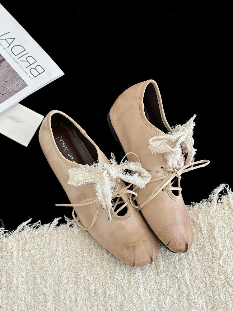 Karin Luna In Stock In Stock  Xiaohongshu Hot Sale Full Leather Round Toe Deep Mouth Single Shoes