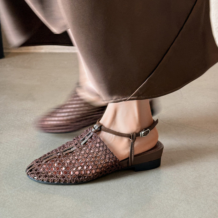 Karin Luna In Stock Spot Goods  Resort Style Series~Casual woven closed-toe flat sandals