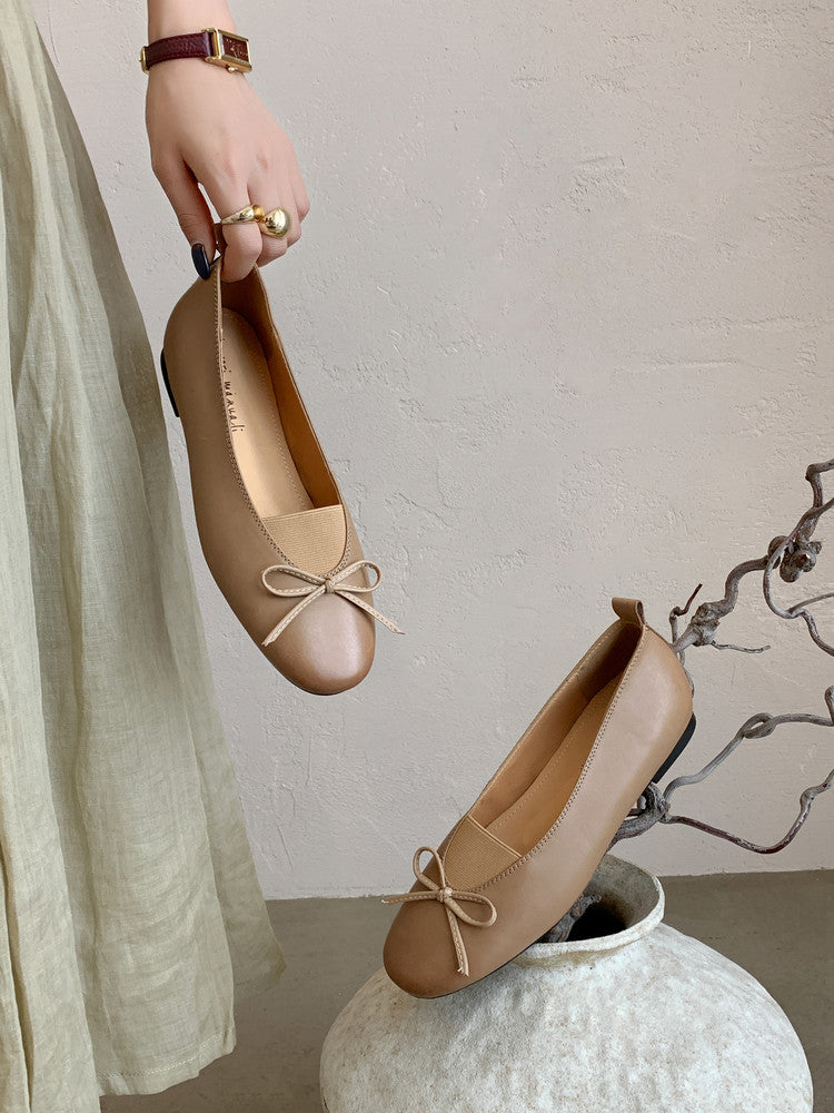 Karin Luna Full Layer Inside and Out~Basic Versatile Bow Hidden Heel Shoes