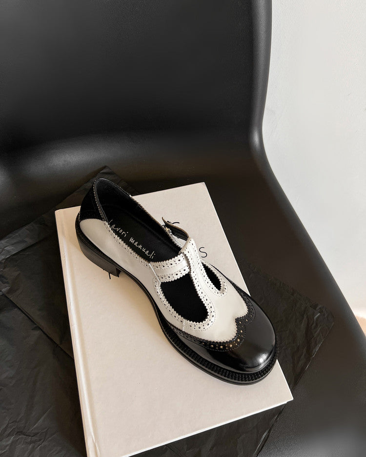 Karin Luna In Stock Spot Goods  Color Matching t Round Toe British Style Single Shoes