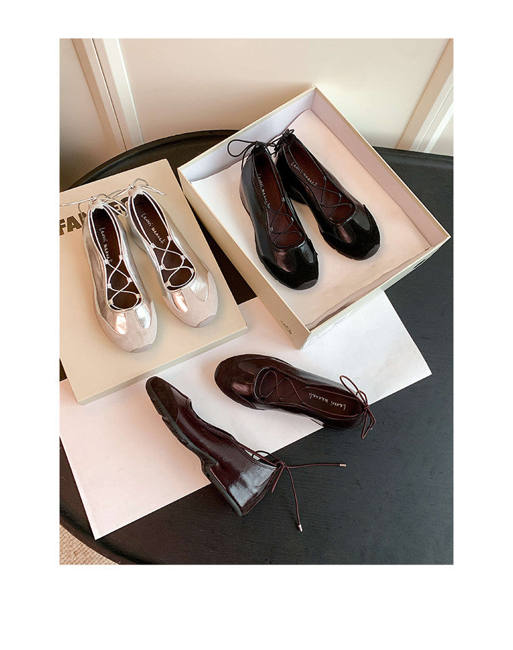 Karin Luna Basic Versatile British Style Casual Lace-up Flats