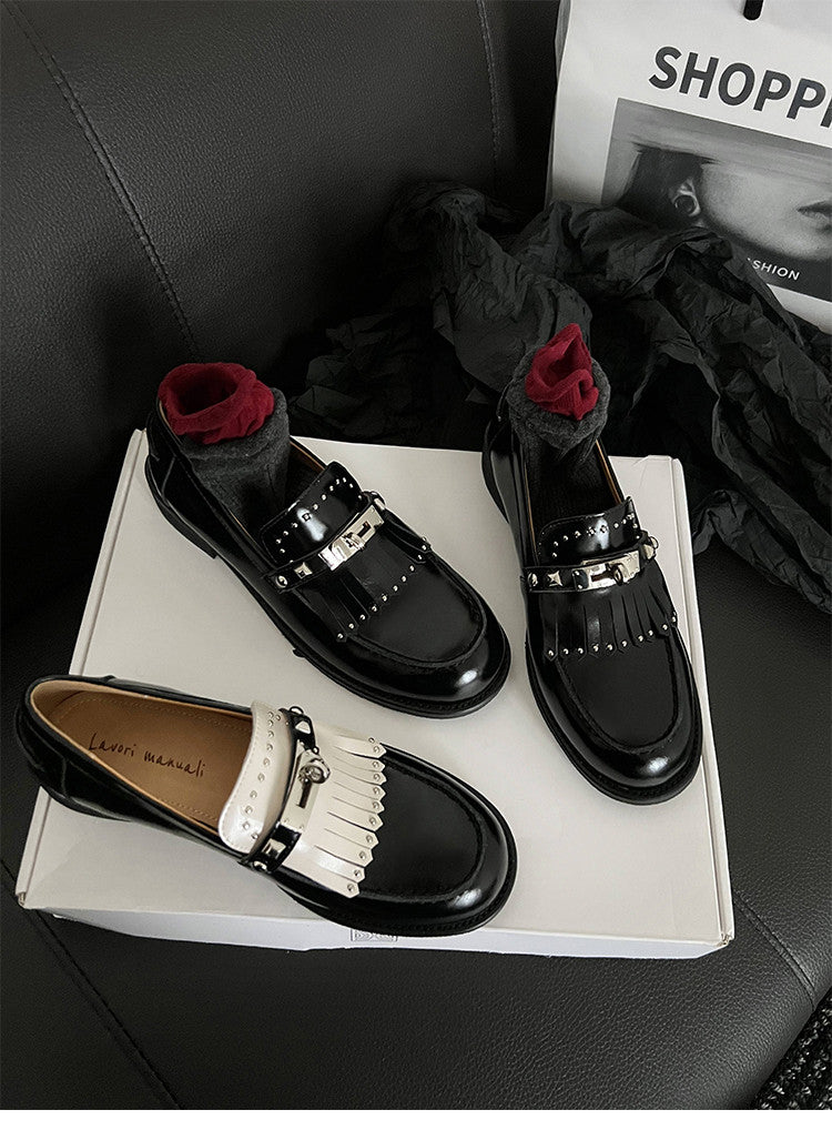 Karin Luna Casual Shoes Series~ Spot Goods Spot Goods Hot-selling Tassel Element Small Gold Buckle Single Shoes