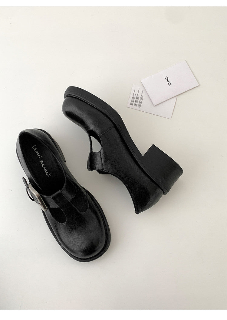 Karin Luna In Stock Spot Goods round Head t Round Toe British Style Single Shoes