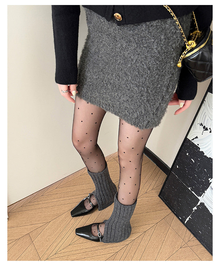 Karin Luna In Stock Spot Goods  Elegant Square-Toe One-Strap Height-Increasing Flats