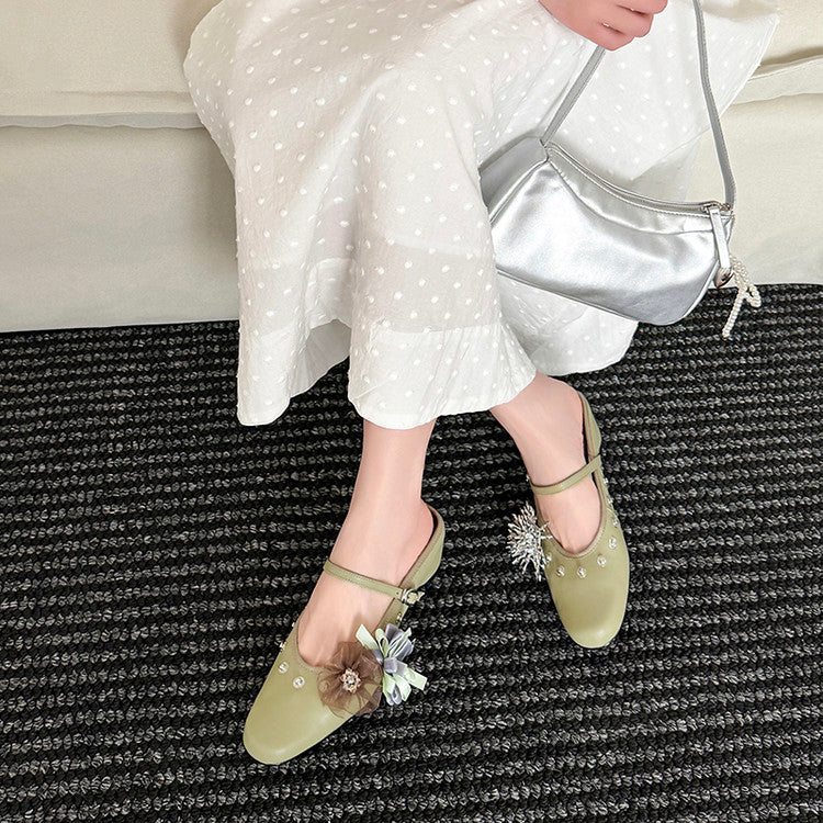 Karin Luna In Stock Spot Goods  Full-grain leather inside and out  Ultra Exquisite Round Toe Hidden Heel Closed-Toe Slippers