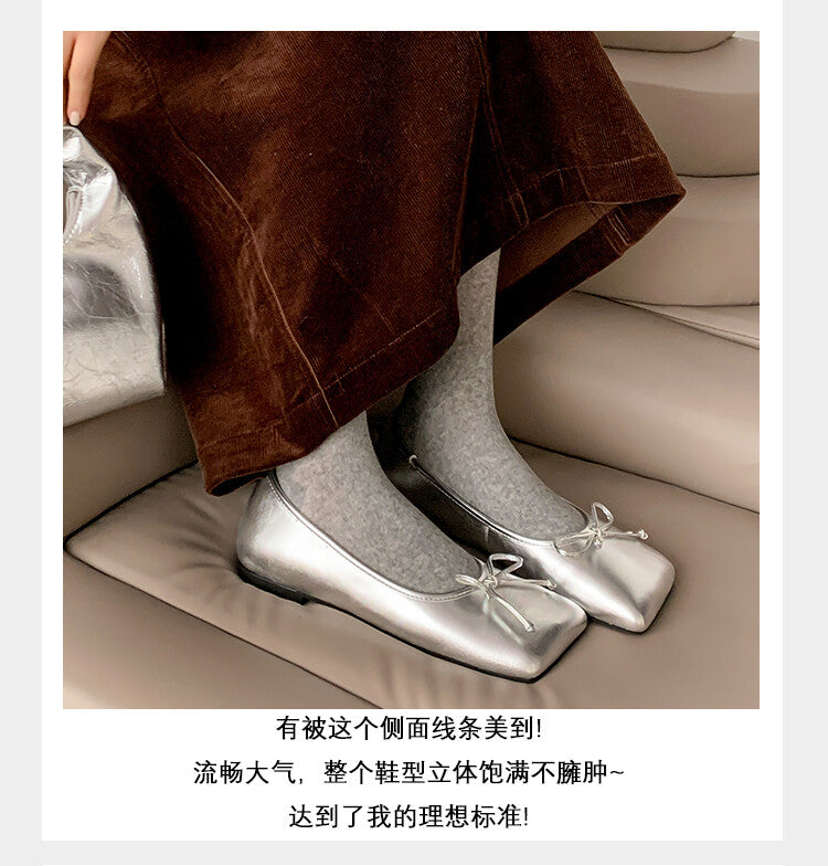 Karin Luna In Stock Spot Goods  Hurry up and grab this hot item!！Square-Toed Flat Granny Shoes