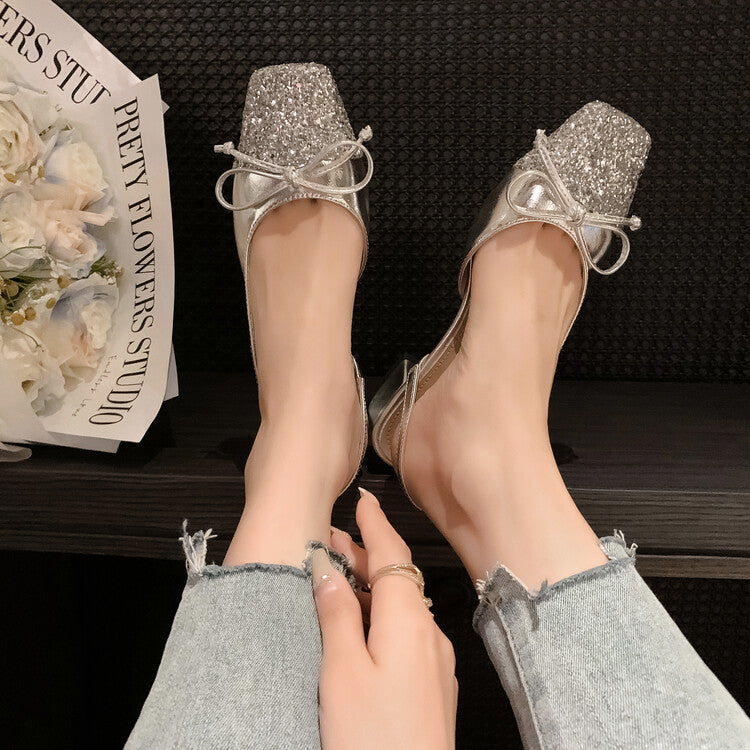 Karin Luna In Stock Spot Goods  Square Head Butterfly Knot Square Toe Unique Gretel Sandals