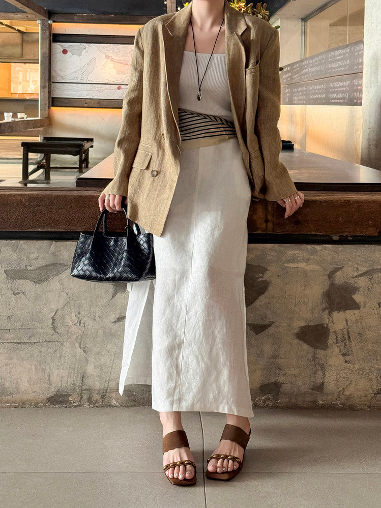Karin Luna Hot-Selling Element Amber Heel~Spot Goods Spot Goods  Vacation Style One-Strap Amber Irregular Heel Slippers
