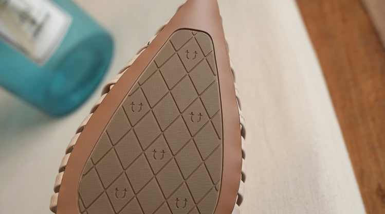 Karin Luna Bestseller Spot Goods French Retro Style Thin Strap Flat Heel Closed Toe Slippers
