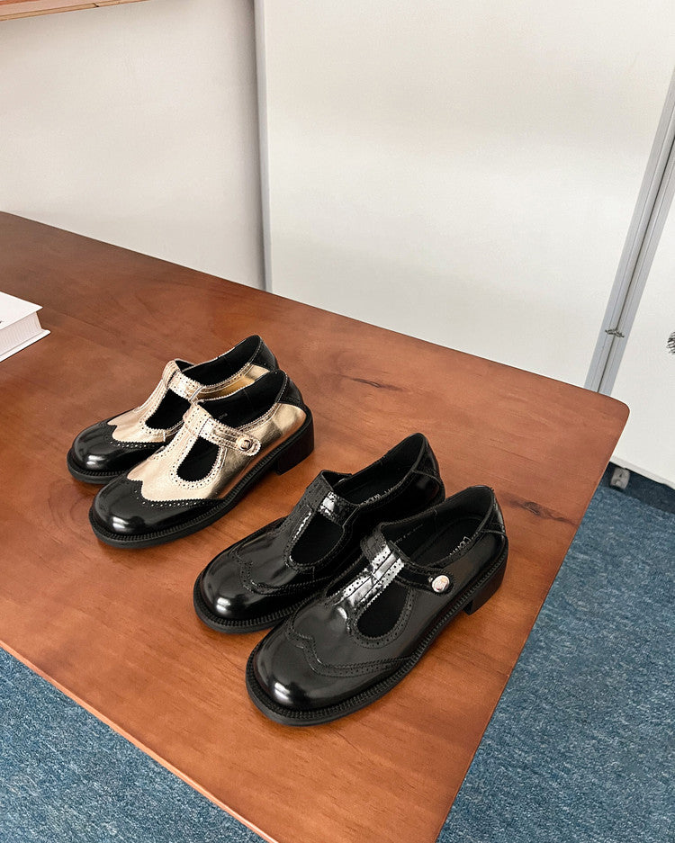 Karin Luna In Stock Spot Goods  Color Matching t Round Toe British Style Single Shoes