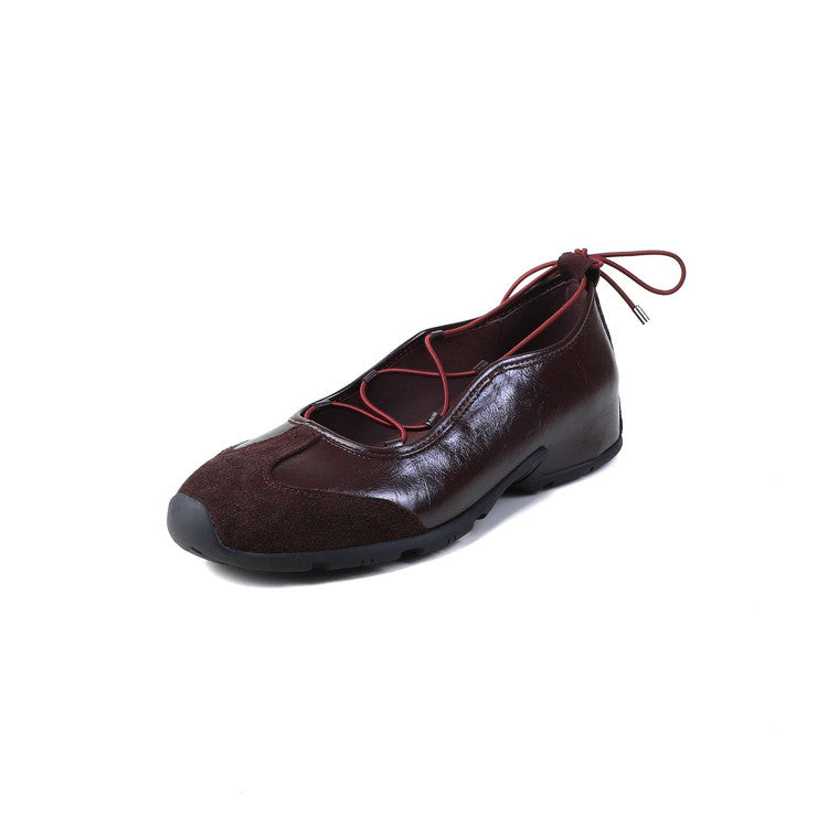 Karin Luna Basic Versatile British Style Casual Lace-up Flats