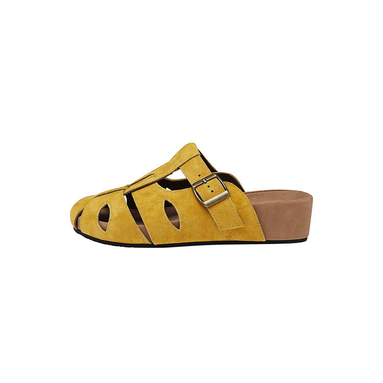 Karin Luna Full Layer Inside and Out~Basic Versatile Perforated Round Toe Birkenstock Slippers
