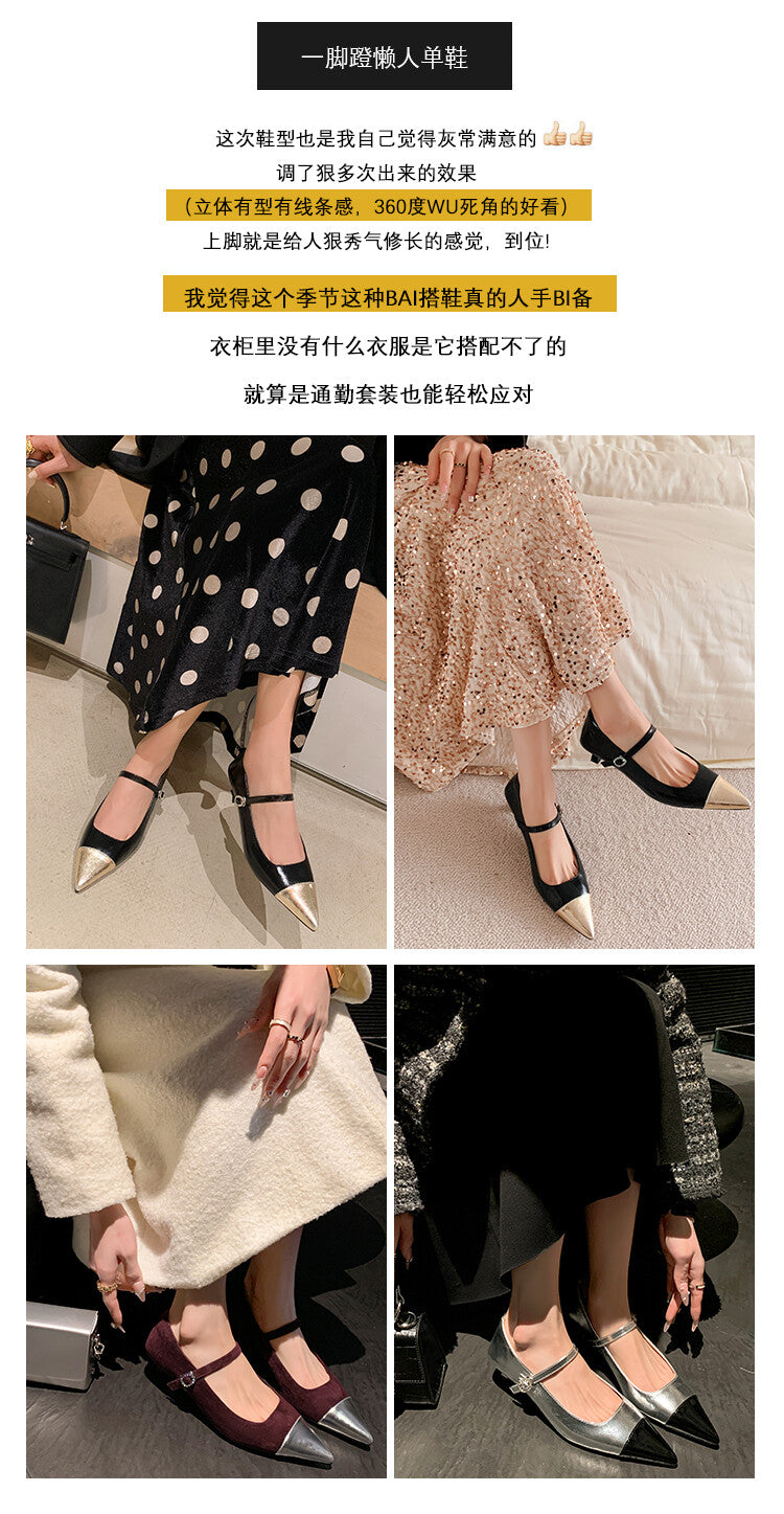 Karin Luna In Stock  Spot Goods In Stock  Classic Color Block Pointed Toe Hot-Selling Elegant Stiletto Pumps