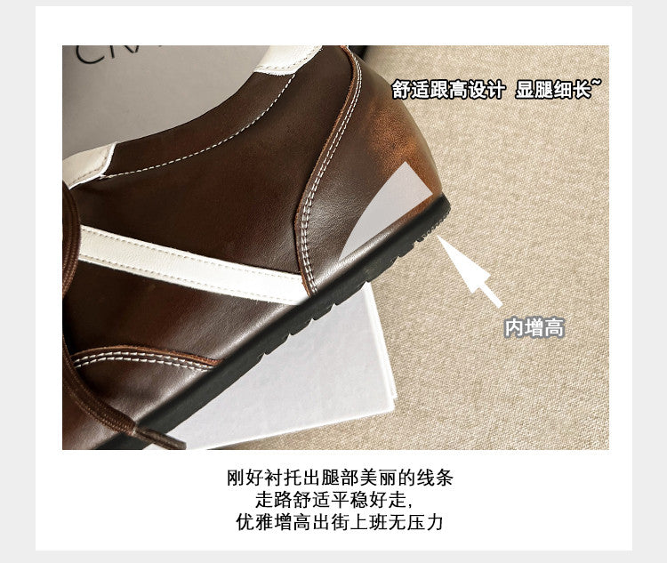 Karin Luna Casual Shoes Series~ Spot Goods Spot Goods Hot-selling Lace-up Hidden Heel Deep Mouth Single Shoes