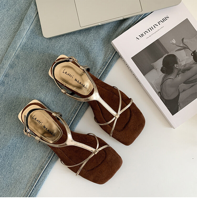 Karin Luna Bestseller Popular Featured products a Large Number of Spot Goods  Comes with data included  Thin Strap T Word Sandals