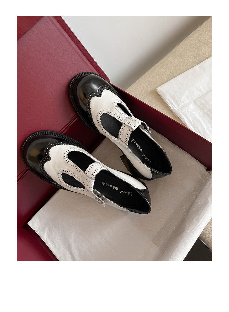 Karin Luna In Stock Spot Goods  Color Matching t Round Toe British Style Single Shoes