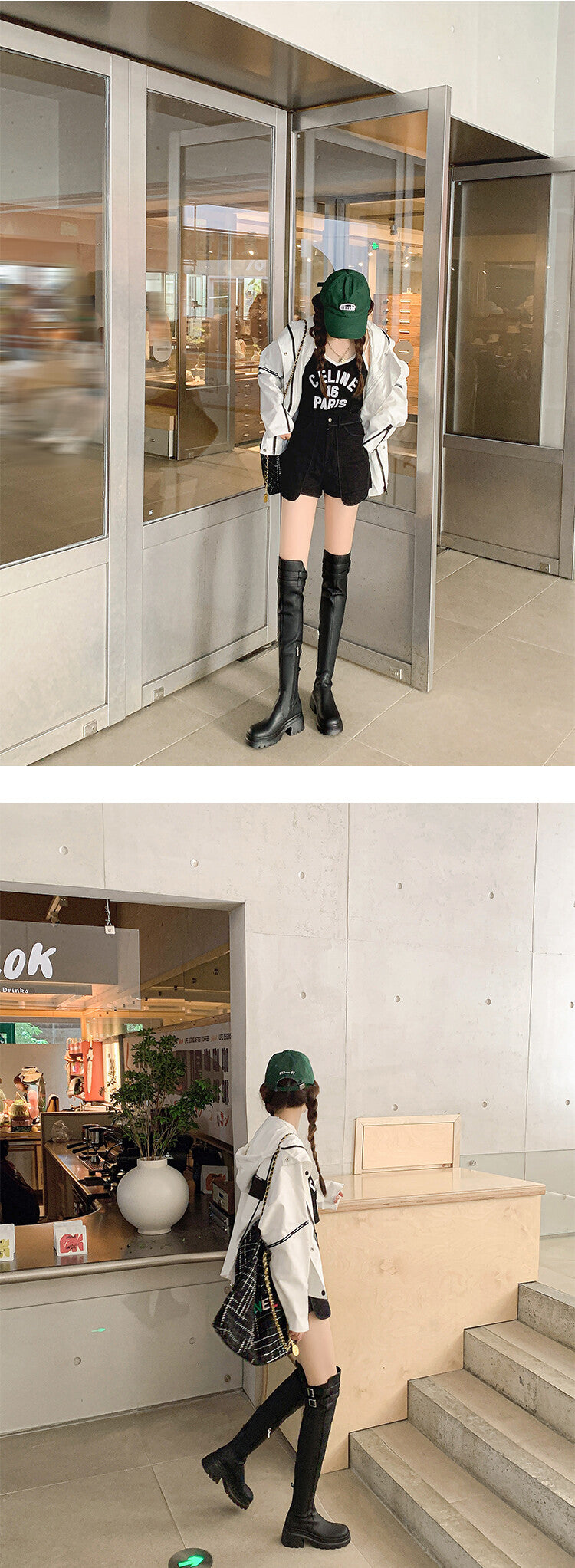 Karin Luna In Stock is the Way to Go！ Basic Thick-Soled Over-the-Knee Boots Super Soft Sheepskin Classic