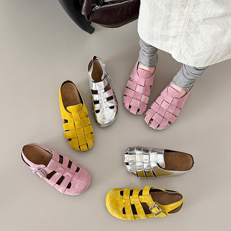 Karin Luna Full Layer Inside and Out~Basic Versatile Perforated Round Toe Birkenstock Shoes