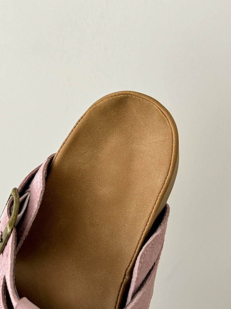 Karin Luna Full Layer Inside and Out~Basic Versatile Perforated Round Toe Birkenstock Slippers