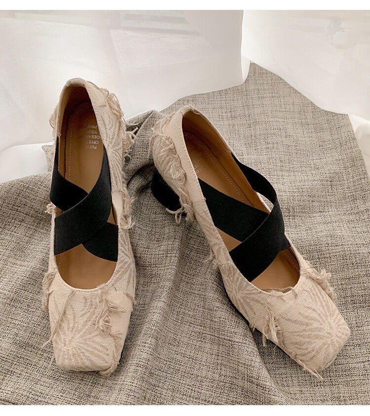 Karin Luna Chinese Pop is the Top Flow~ Orchid Pavilion Preface  New Chinese Style National Aesthetics Retro Cross Strap Mary Jane Shoes