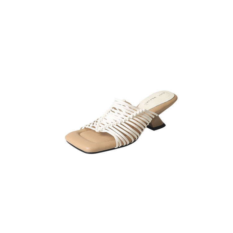 Karin Luna Bestseller Woven Vacation Style Series~ Elegant High Heel Slippers