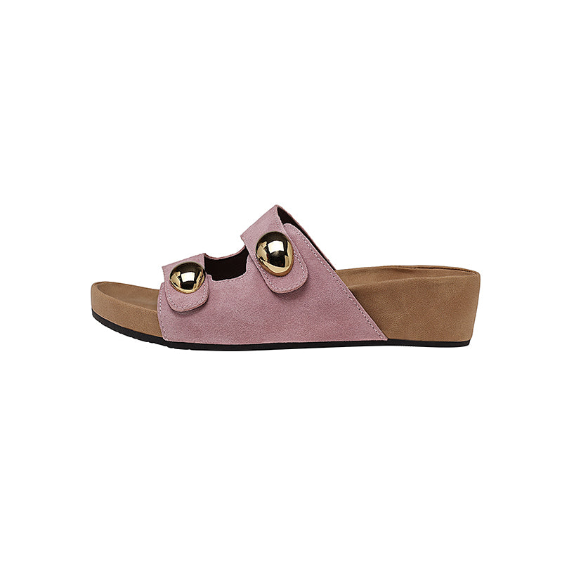Karin Luna   Casual Style   Thick Sole Belt Buckle Slide Sandals
