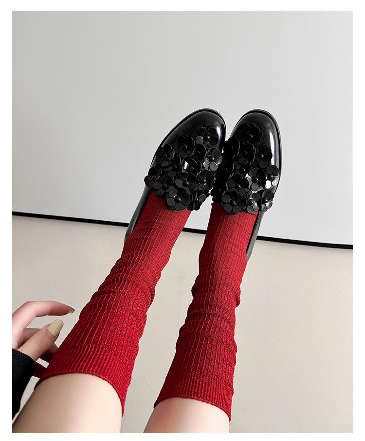 Karin Luna Casual Shoes Series~  Spot Goods In Stock Floral British Style Deep Mouth Single Shoes