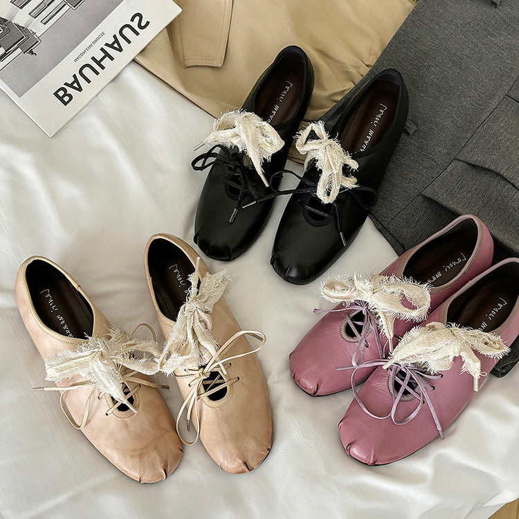 Karin Luna In Stock In Stock  Xiaohongshu Hot Sale Full Leather Round Toe Deep Mouth Single Shoes