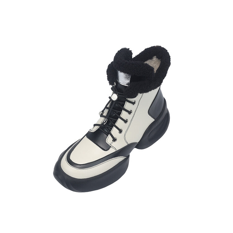 Karin Luna In Stock  Spot Goods  Hot-selling Sports Thick Sole Thickened Fur Snow Boots Full cowhide