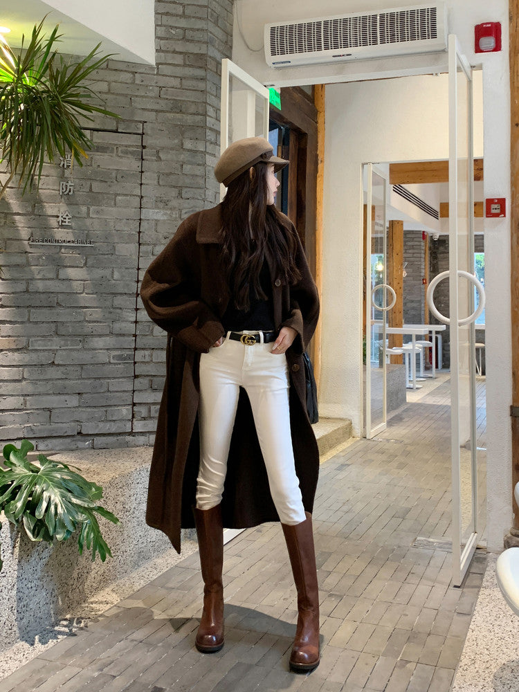 Karin Luna Basic Versatile Style Round Toe Chunky Heel Long Boots