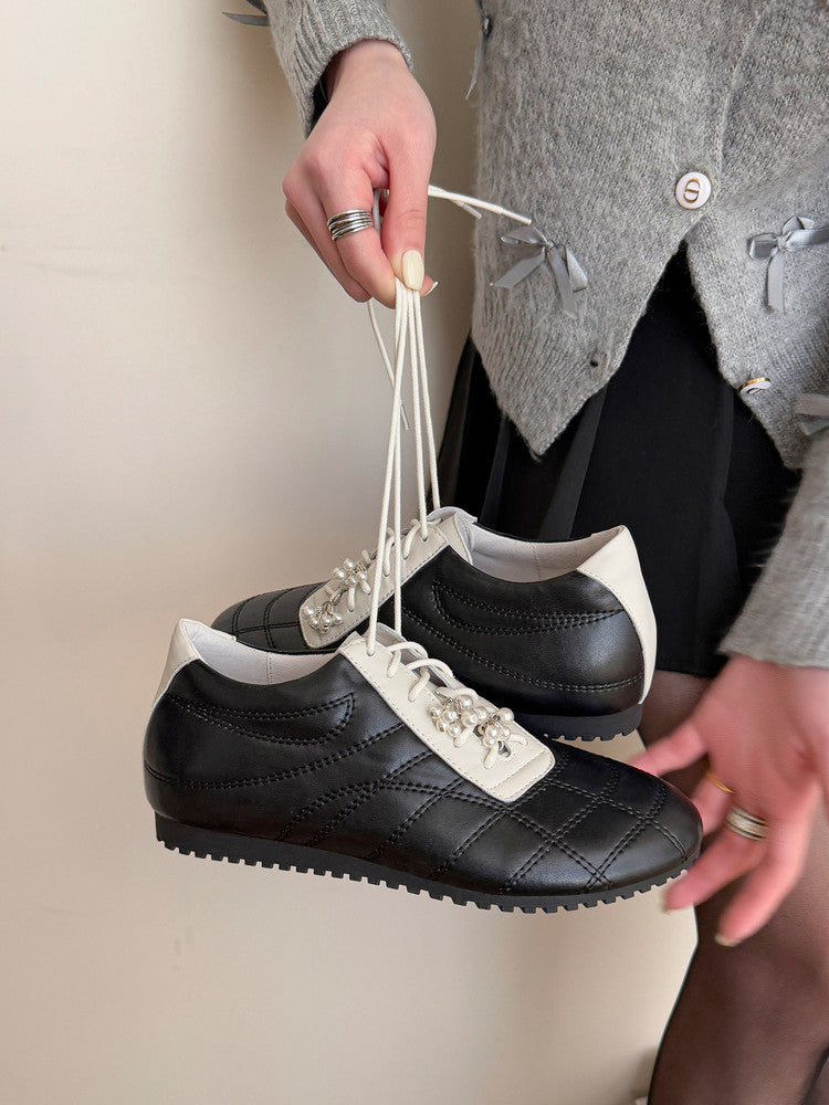 Karin Luna Casual Shoes Series~  In stock Xiaohongshu Hot-Selling Lace-Up Thick-Soled Deep Mouth Single Shoes