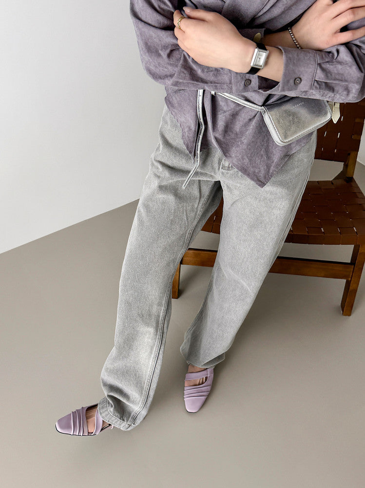 Karin Luna In Stock In Stock Minimalist Soft Upper Small Square Toe Chunky Heel Sandals