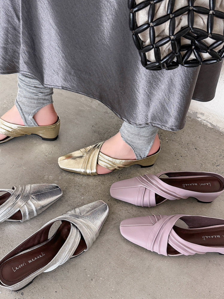 Karin Luna In Stock In Stock Basic Elegant Fairy Style Small Square Toe Sheepskin Slippers