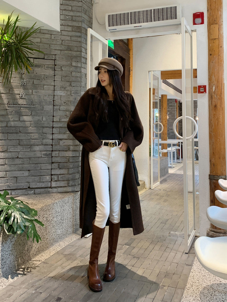 Karin Luna Basic Versatile Style Round Toe Chunky Heel Long Boots