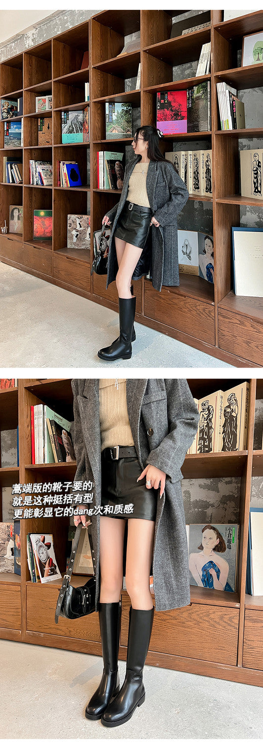 Karin Luna In Stock In-stock Basic Classic Timeless Round Toe Casual Riding Boots