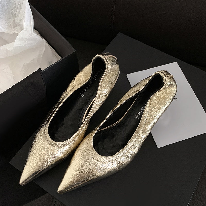 Karin Luna In Stock Spot Goods    Vintage Classic Style Shallow Mouth Single Shoes