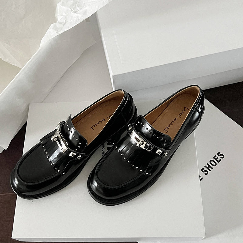 Karin Luna Casual Shoes Series~ Spot Goods Spot Goods Hot-selling Tassel Element Small Gold Buckle Single Shoes