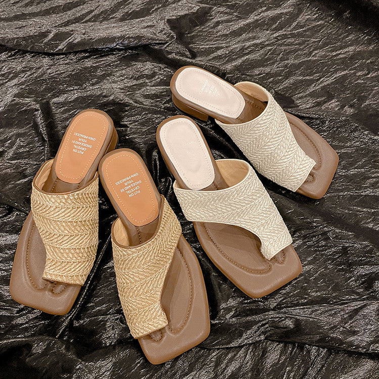 Karin Luna Bestseller  Popular  Data Hot-Selling Toe-Clip Straw Vacation Style Slippers