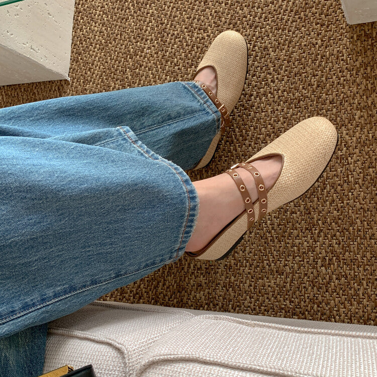 Karin Luna  Closed-Toe Woven Style Height-Increasing Slippers